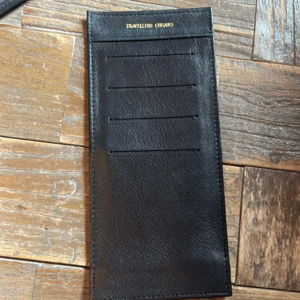 Vintage Miller High Life Branded Black Leather Travel Wallet and Organizer